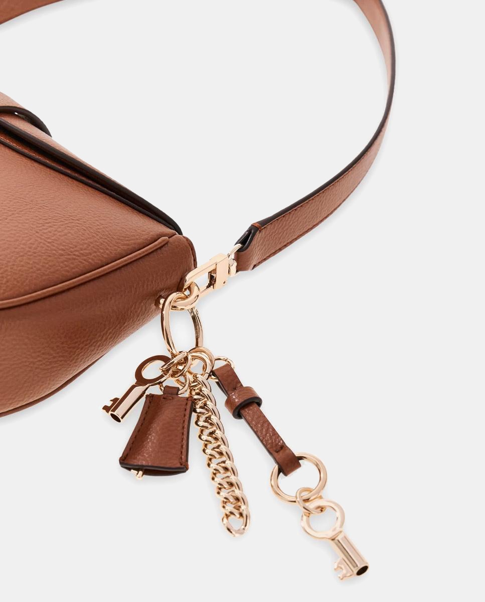 Mala a Tiracolo com Fecho de Correr Castanho-5