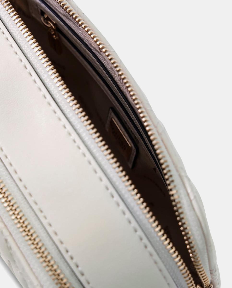 Mala a Tiracolo com Fecho de Correr Duplo Branco-5