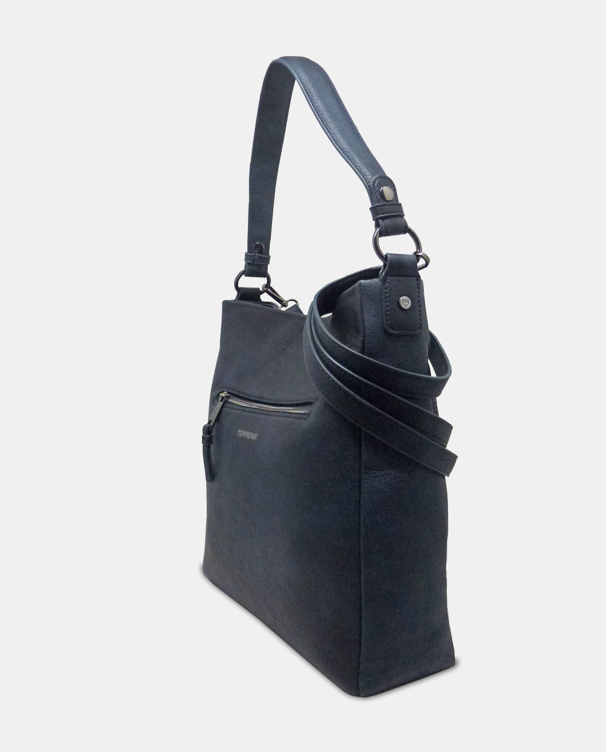 Mala de Ombro Estilo Hobo com Alça de Tiracolo Amovível Azul-marinho-2