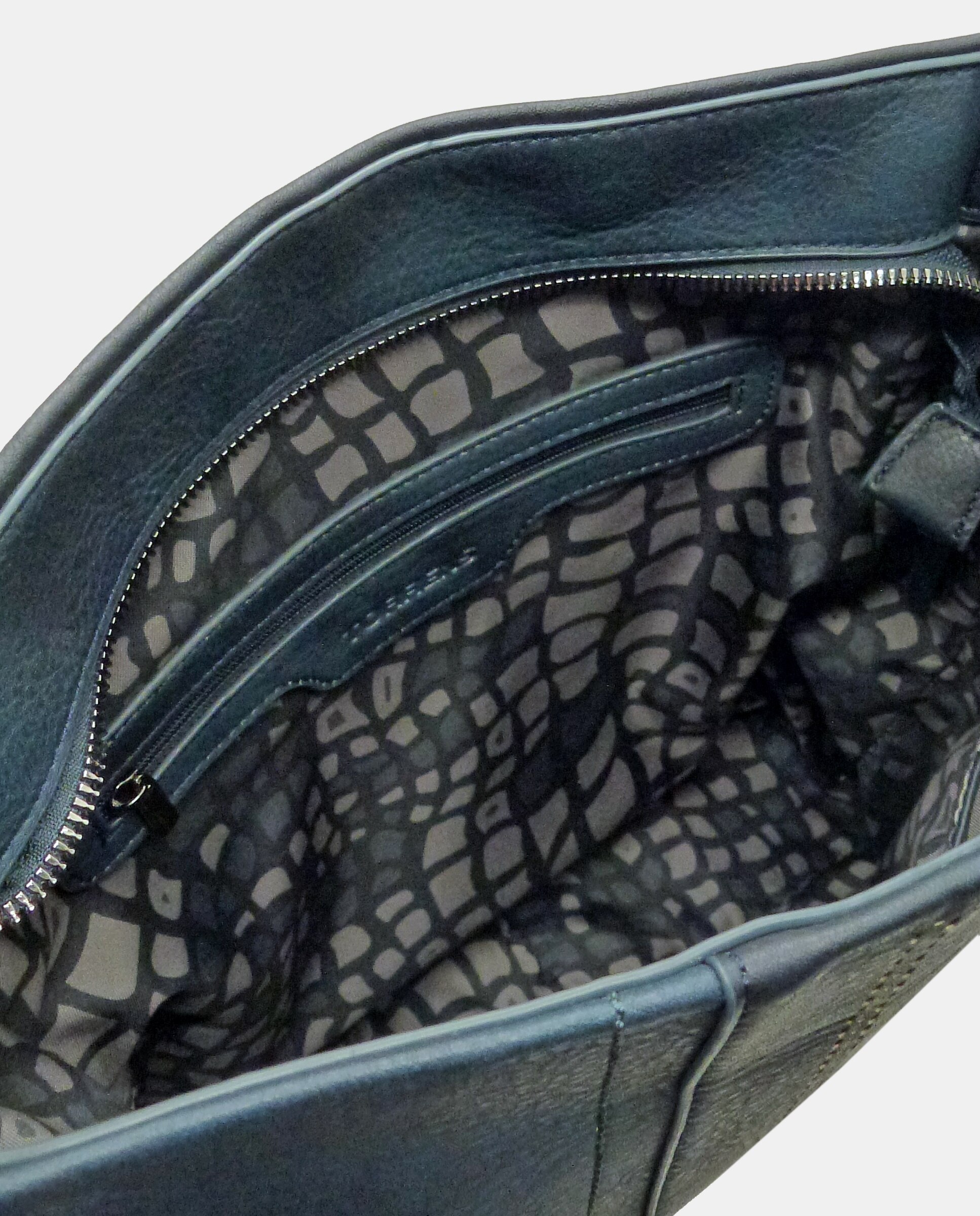 Mala de Ombro Estilo Hobo com Alça de Tiracolo Amovível Azul-marinho-3