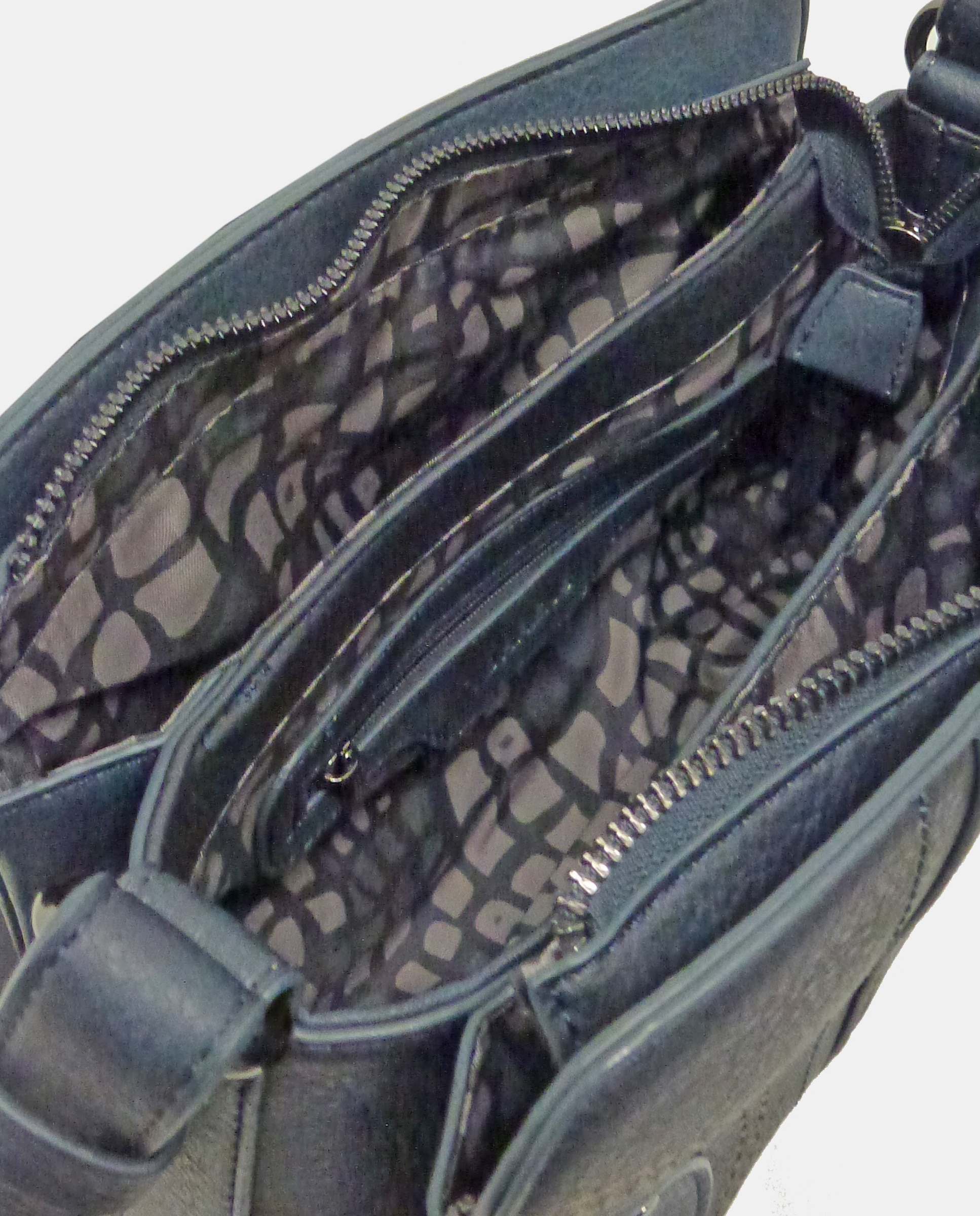 Mala a Tiracolo com Fecho de Correr e Alça Ajustável Azul-marinho-3