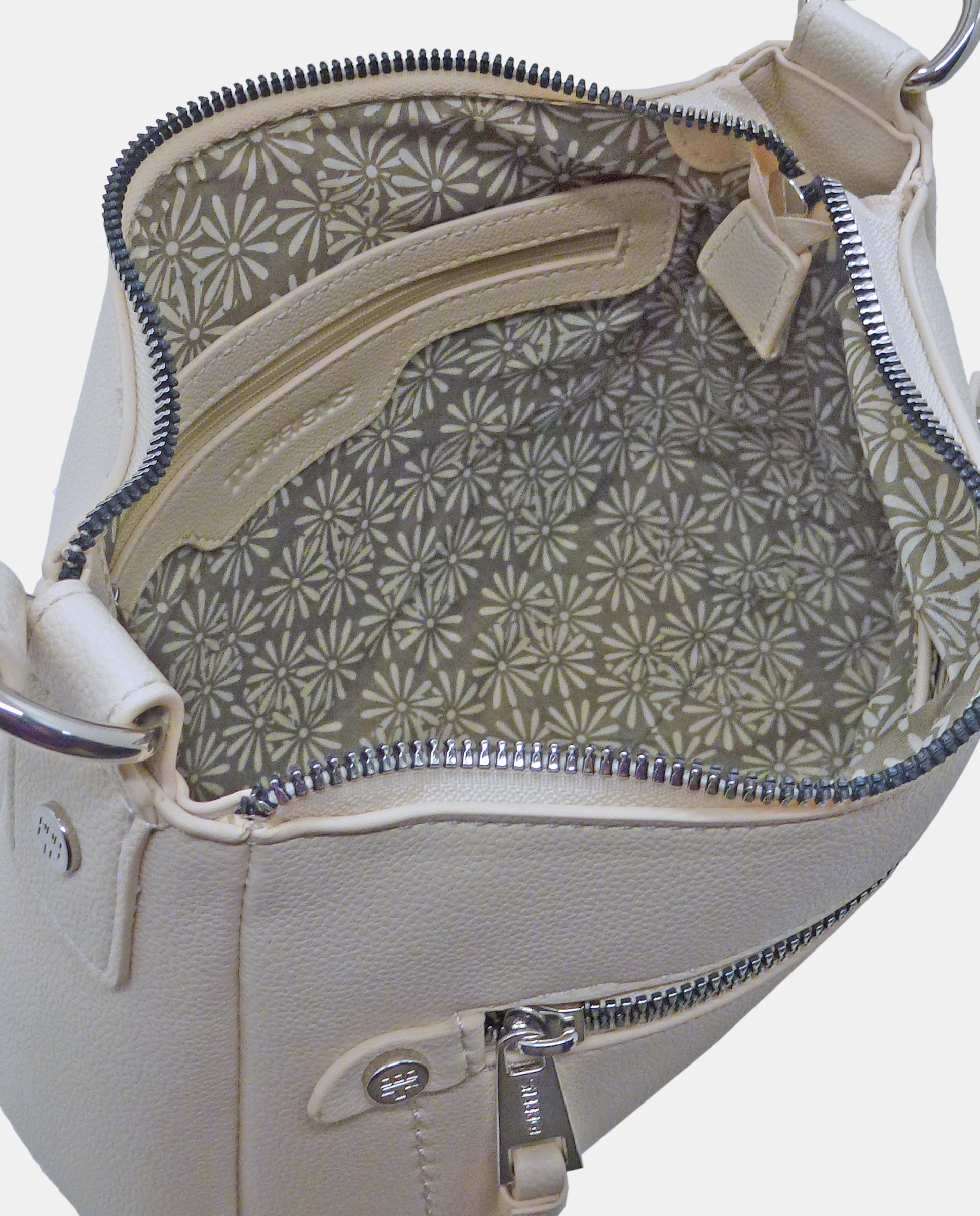 Mala Hobo com Alça de Tiracolo Amovível Cru-3