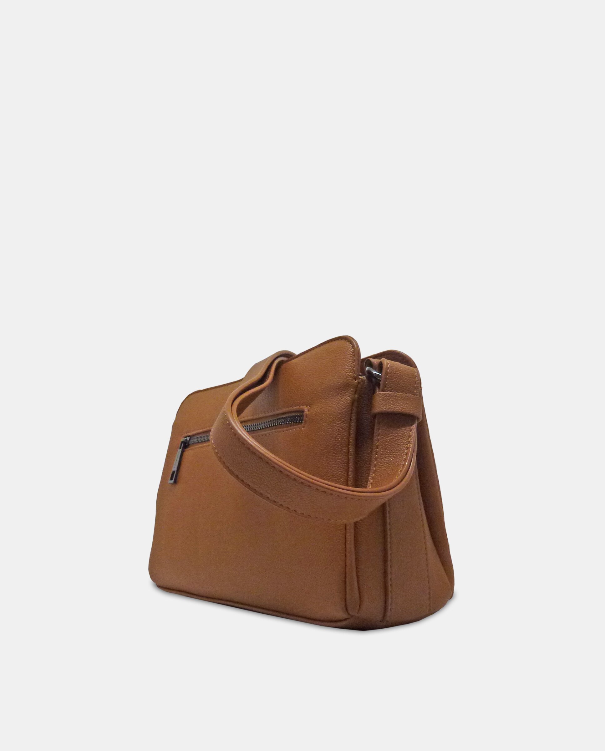 Bandolera mediana con cremallera y asa regulable - Torrens - Marrón claro Marrón claro-2