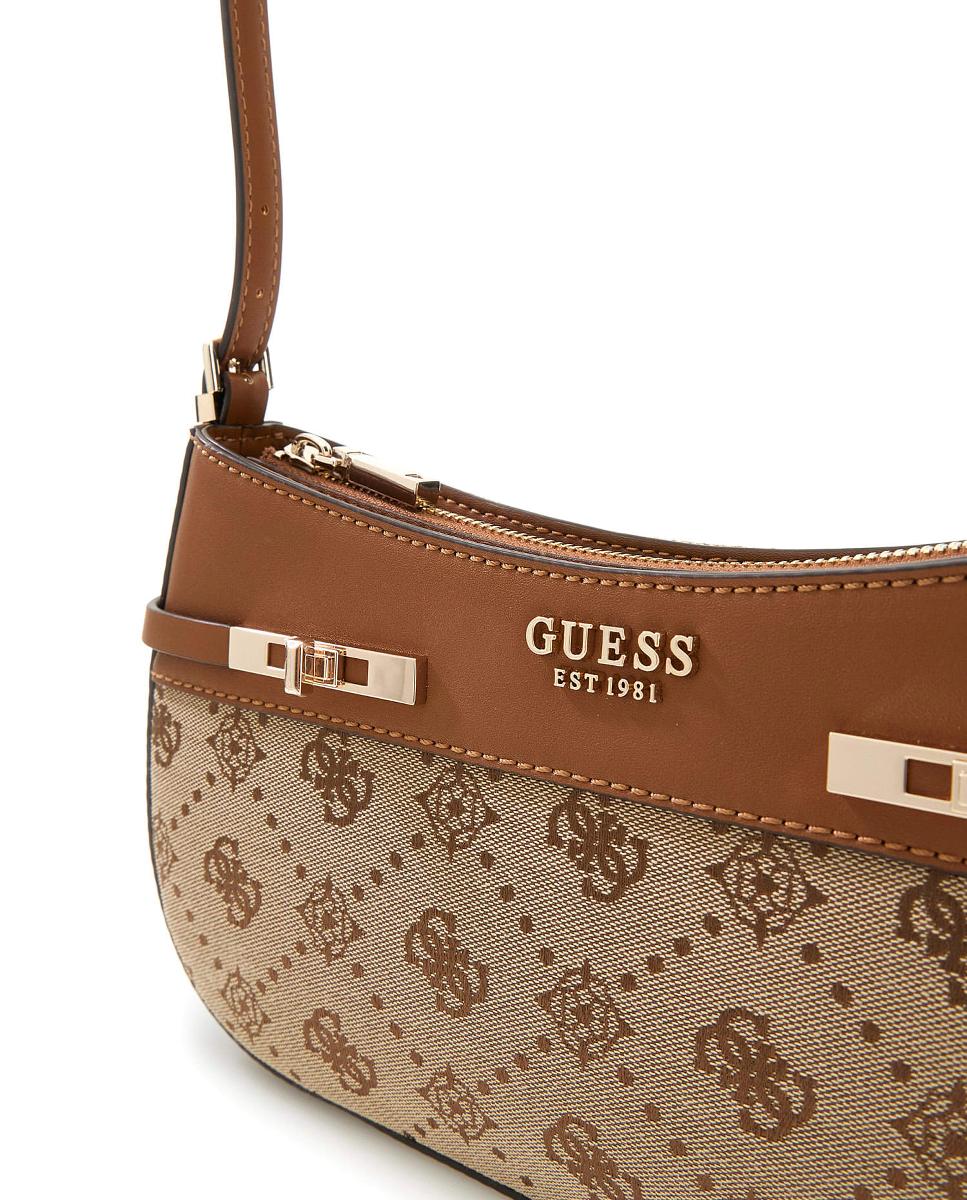 Mala de Ombro com Fecho de Correr Castanho-claro-2