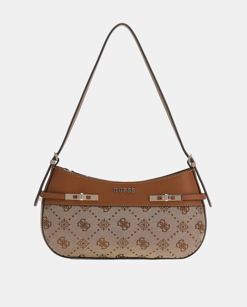 Mala de Ombro com Fecho de Correr Castanho-claro-3