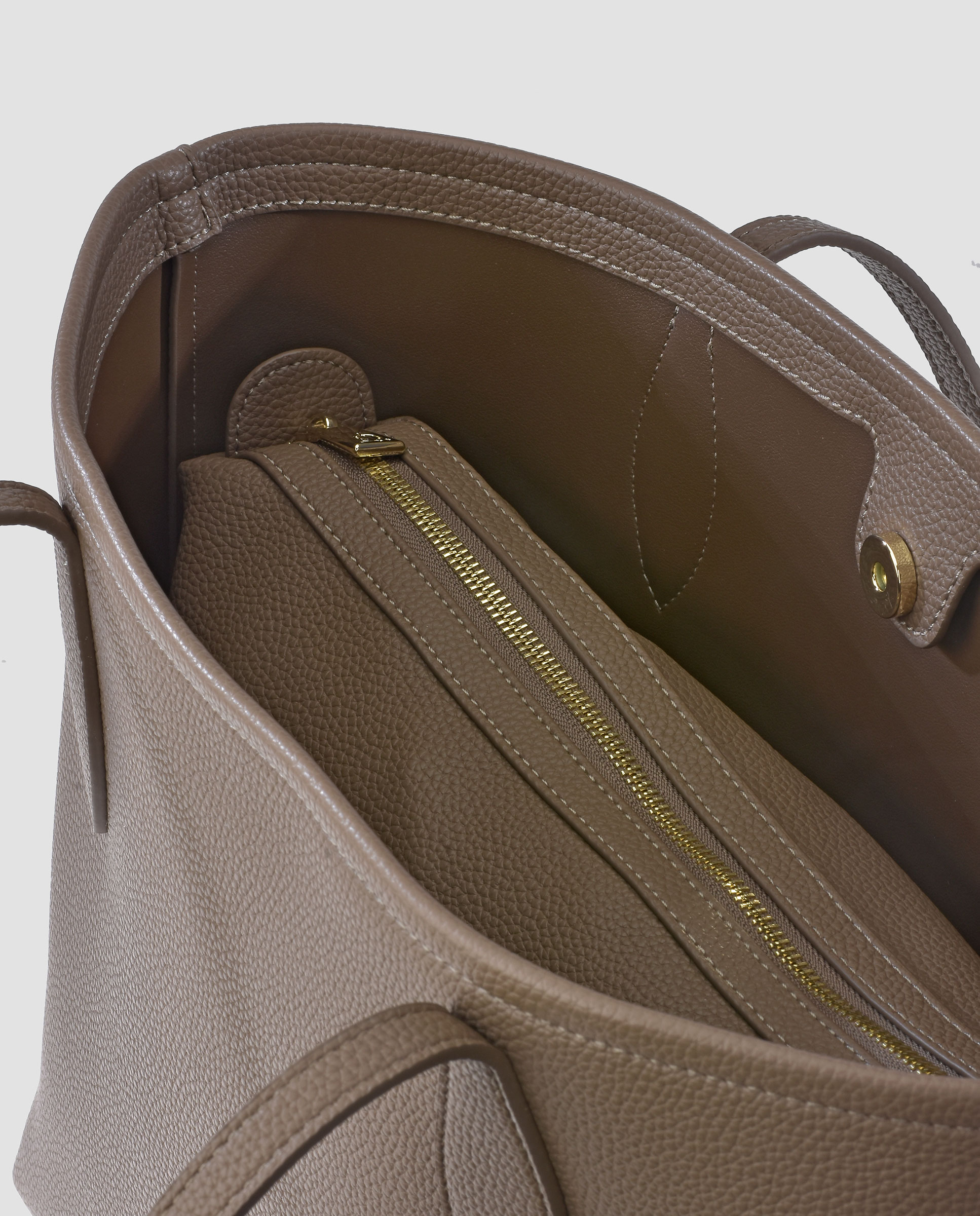 Mala Tipo Tote em Pele Sintética - Preto Taupe-3