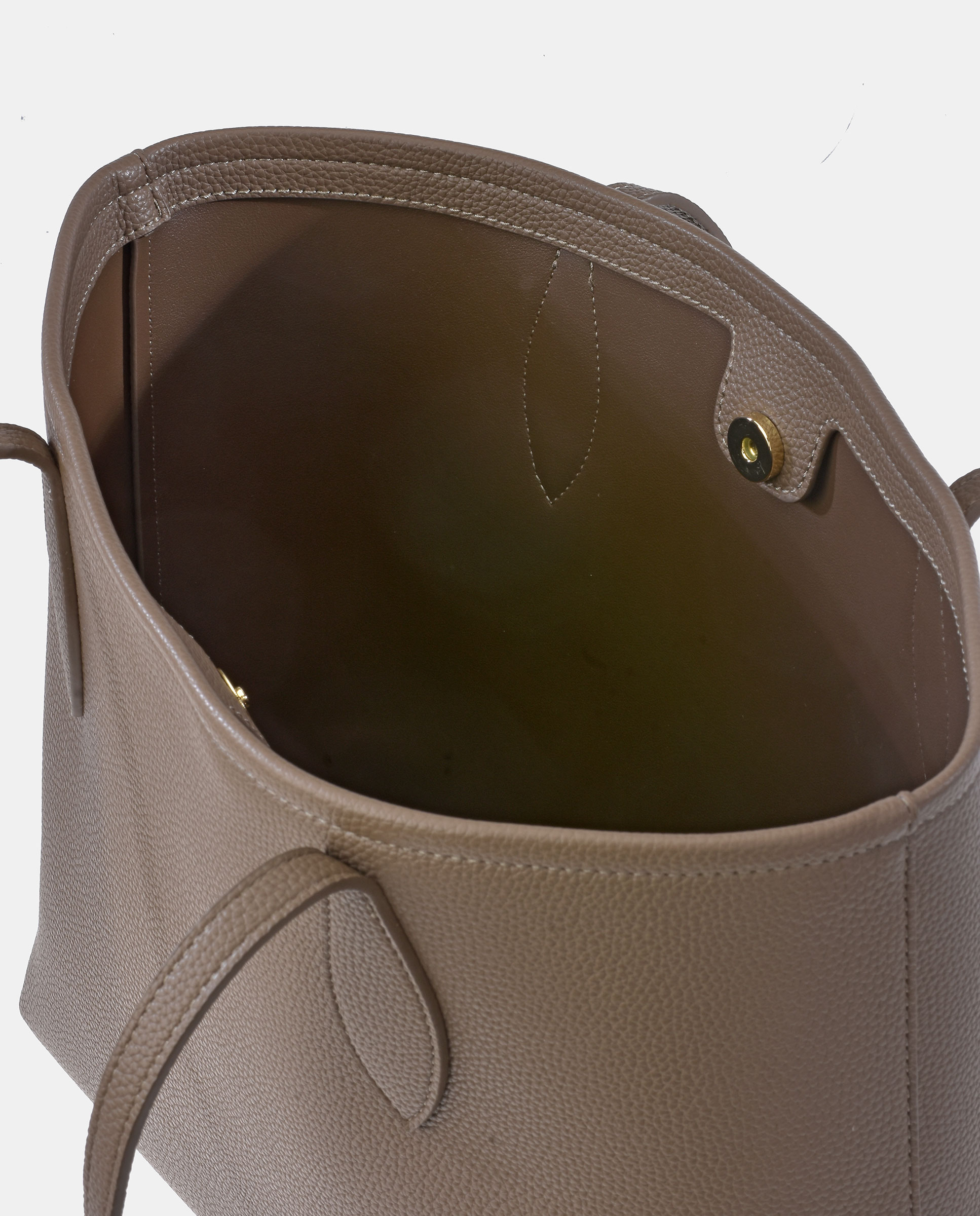 Mala Tipo Tote em Pele Sintética - Preto Taupe-6