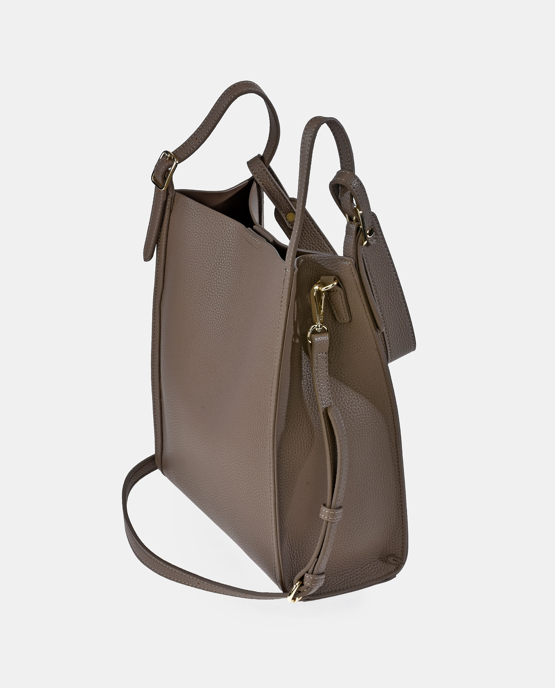Mala Shopper em Pele Sintética - Preto Taupe-3