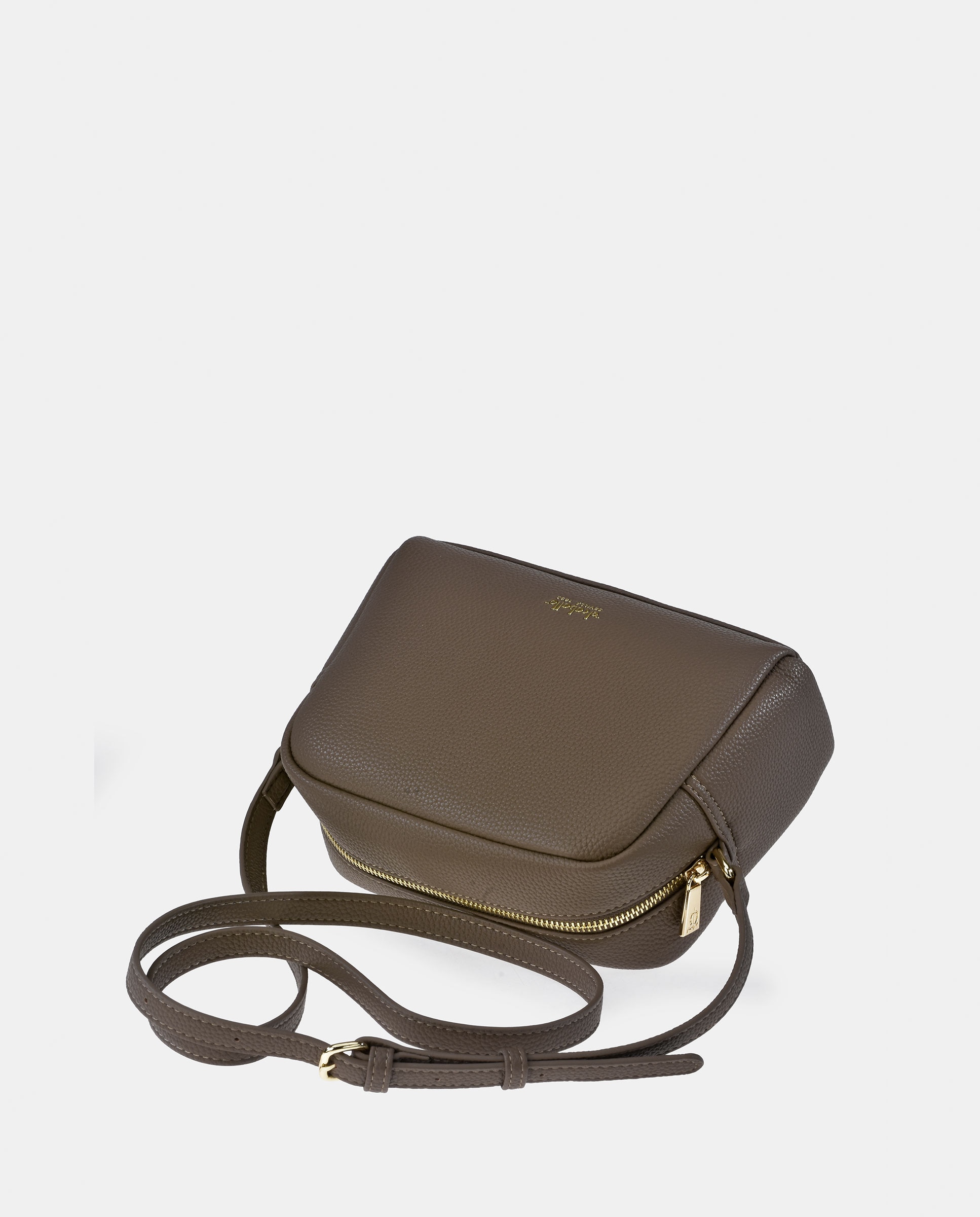 Mala Crossbody em Pele Sintética Taupe-3