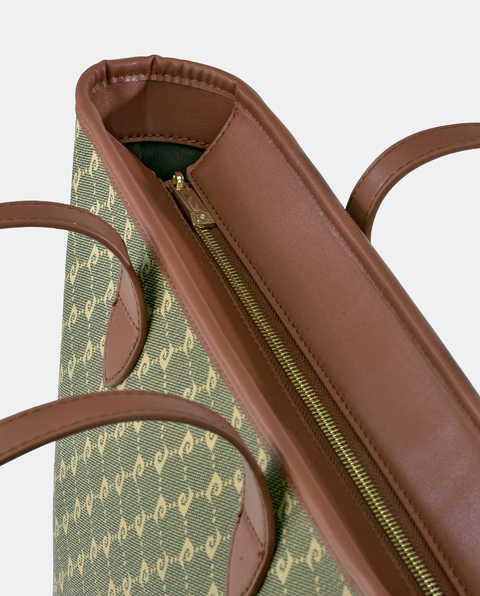 Mala Shopper em Lona e P.U. Verde-3