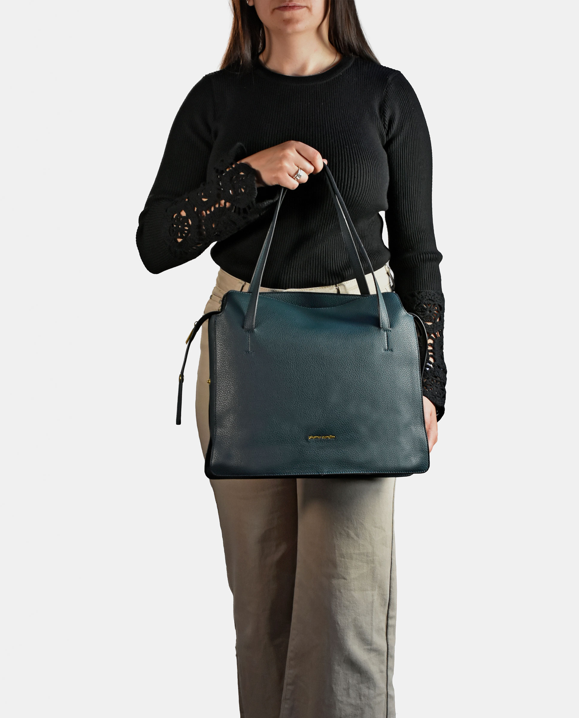 Mala Shopper em P.U. Verde-escuro-5