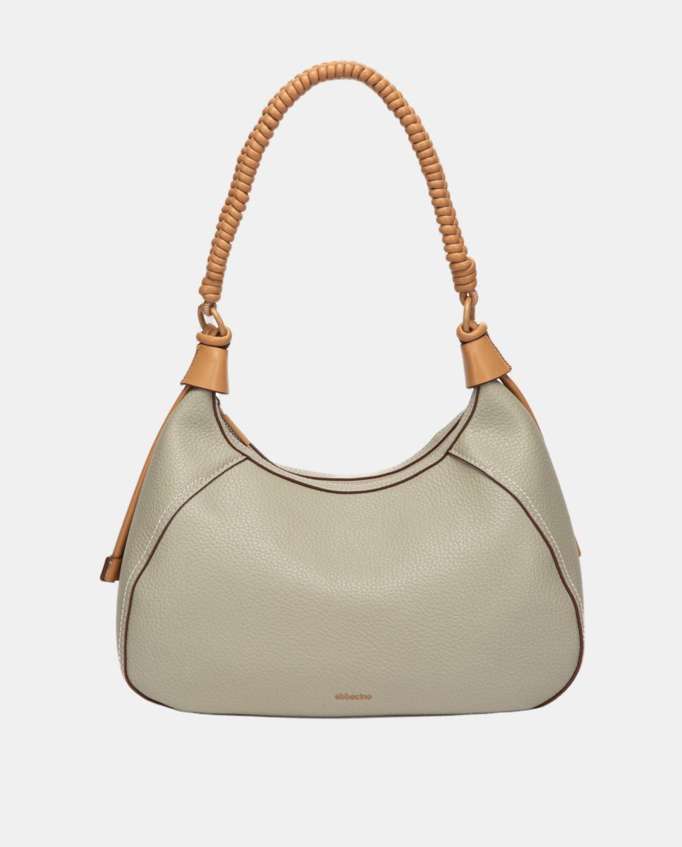 Imagem 0 de Mala de Ombro com Alça Entrançada em Contraste