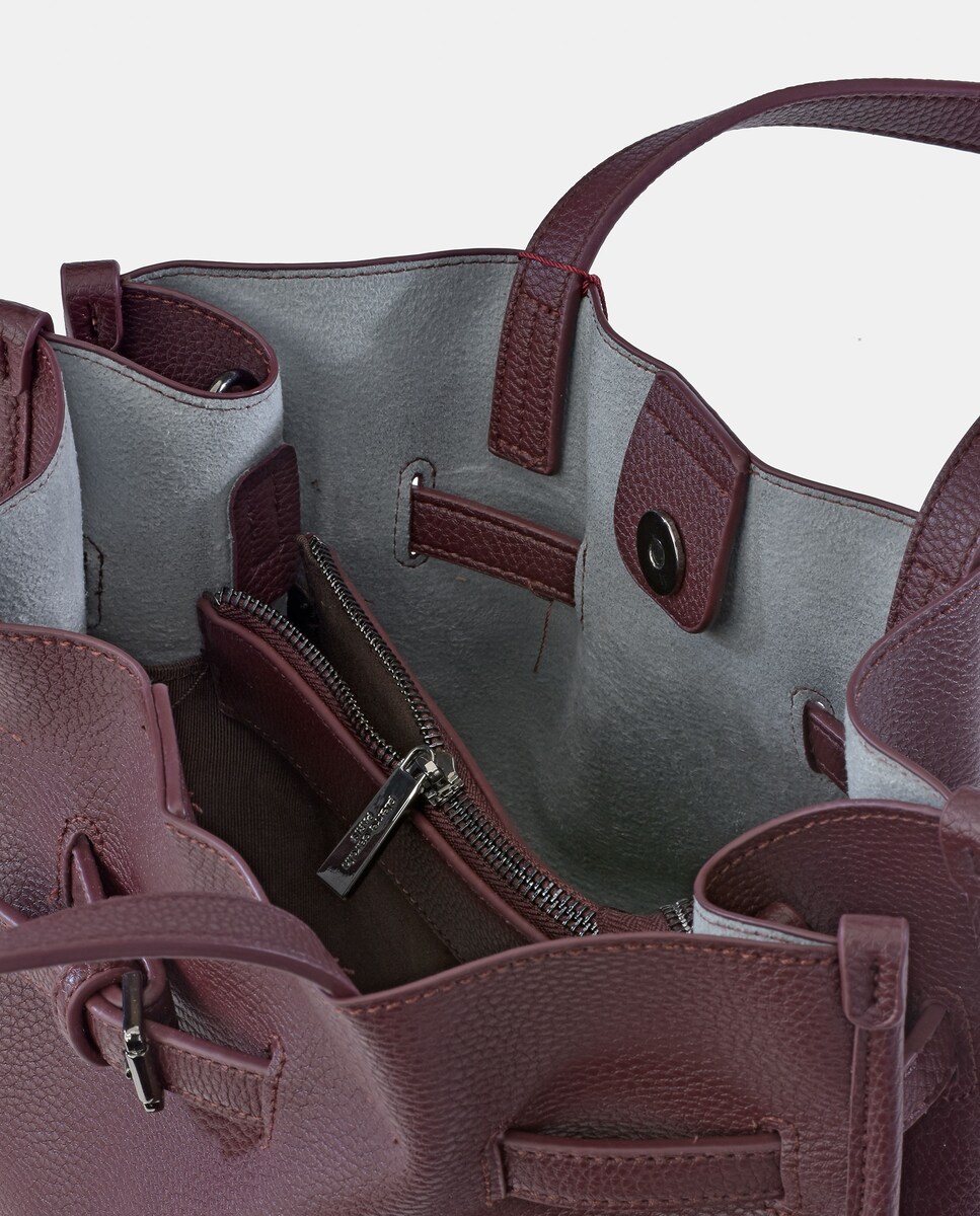 Mala Tipo Tote Grande em P.U Bordeaux-2