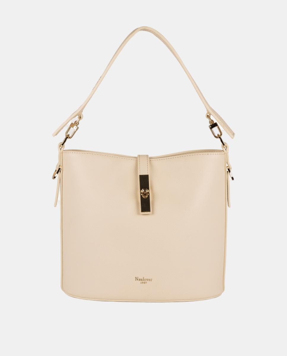 Imagem 0 de Mala de Formato Bucket Pequena em Couro Vegano com Textura.