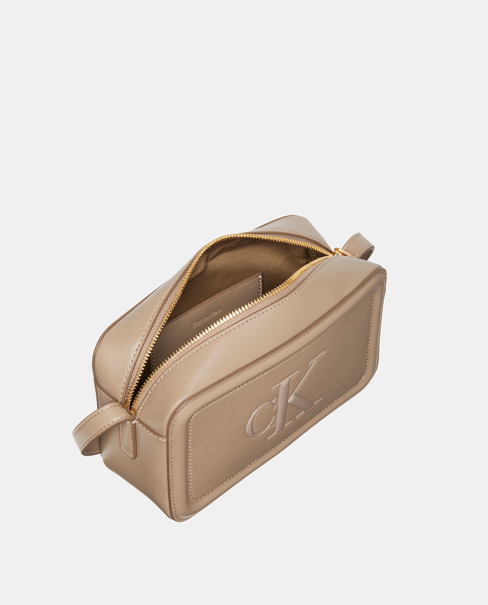 Mala a Tiracolo com Logótipo CK Bege-2