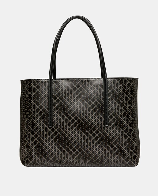 Imagem 0 de Mala Tipo Tote Pequena com Estampado de Monograma