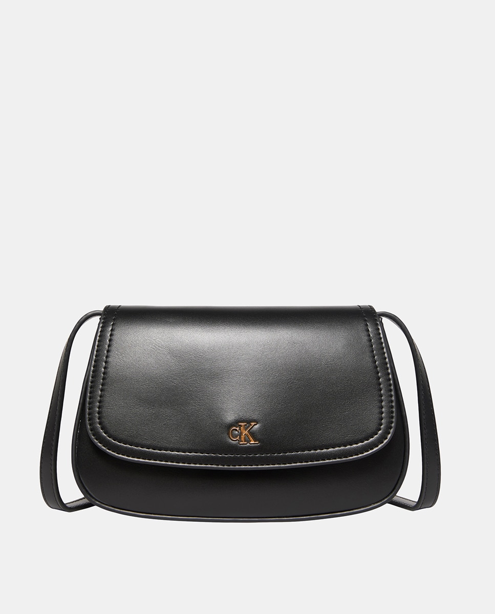 Mala Casual CK com Fecho de Aba Preto-1