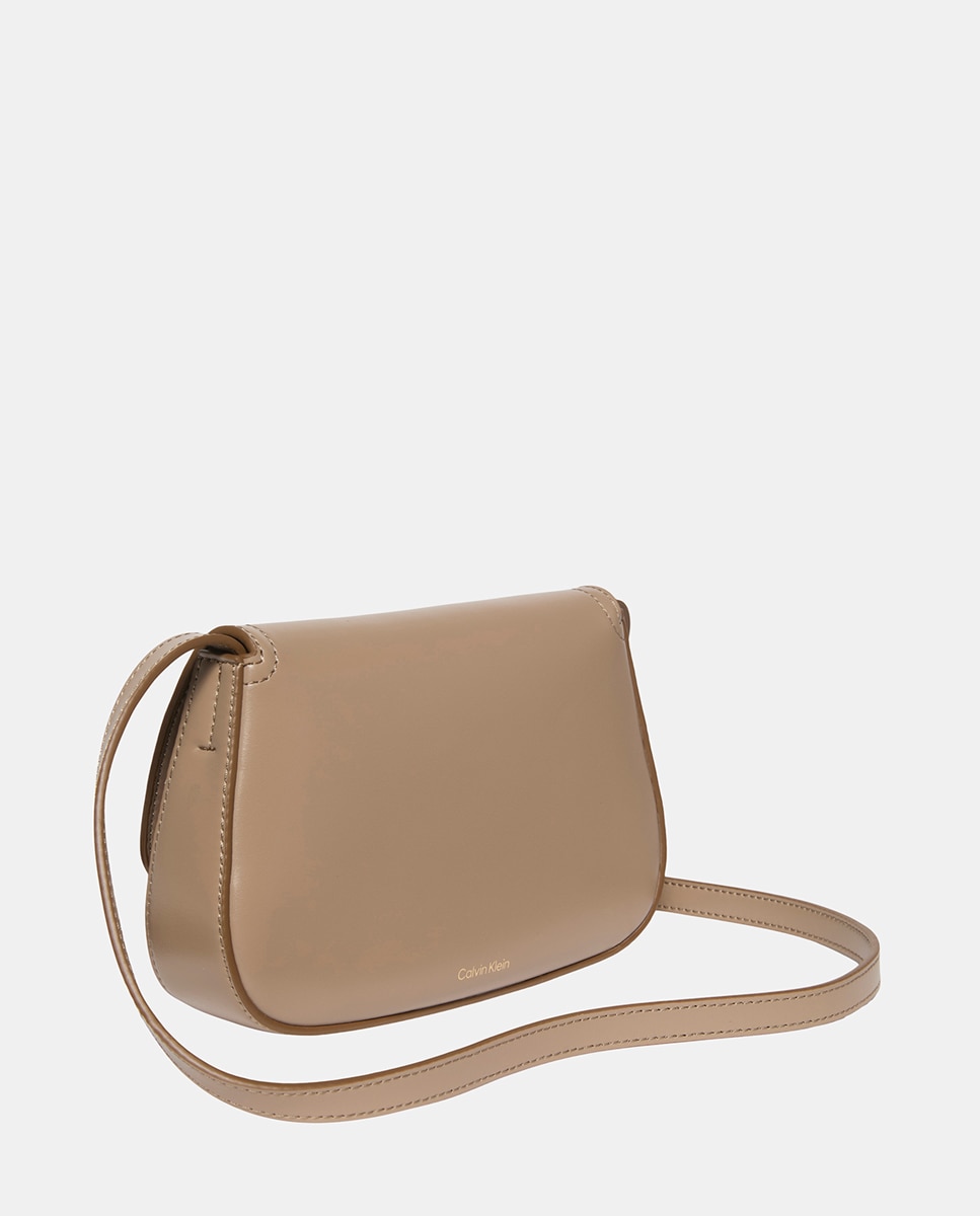 Mala Casual CK com Fecho de Aba Bege-2
