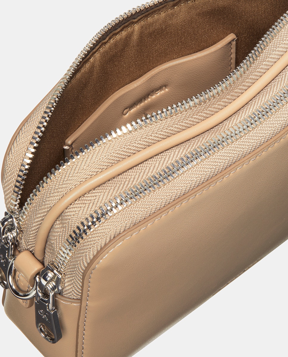 Mala a Tiracolo com Alça Dupla Bege-2