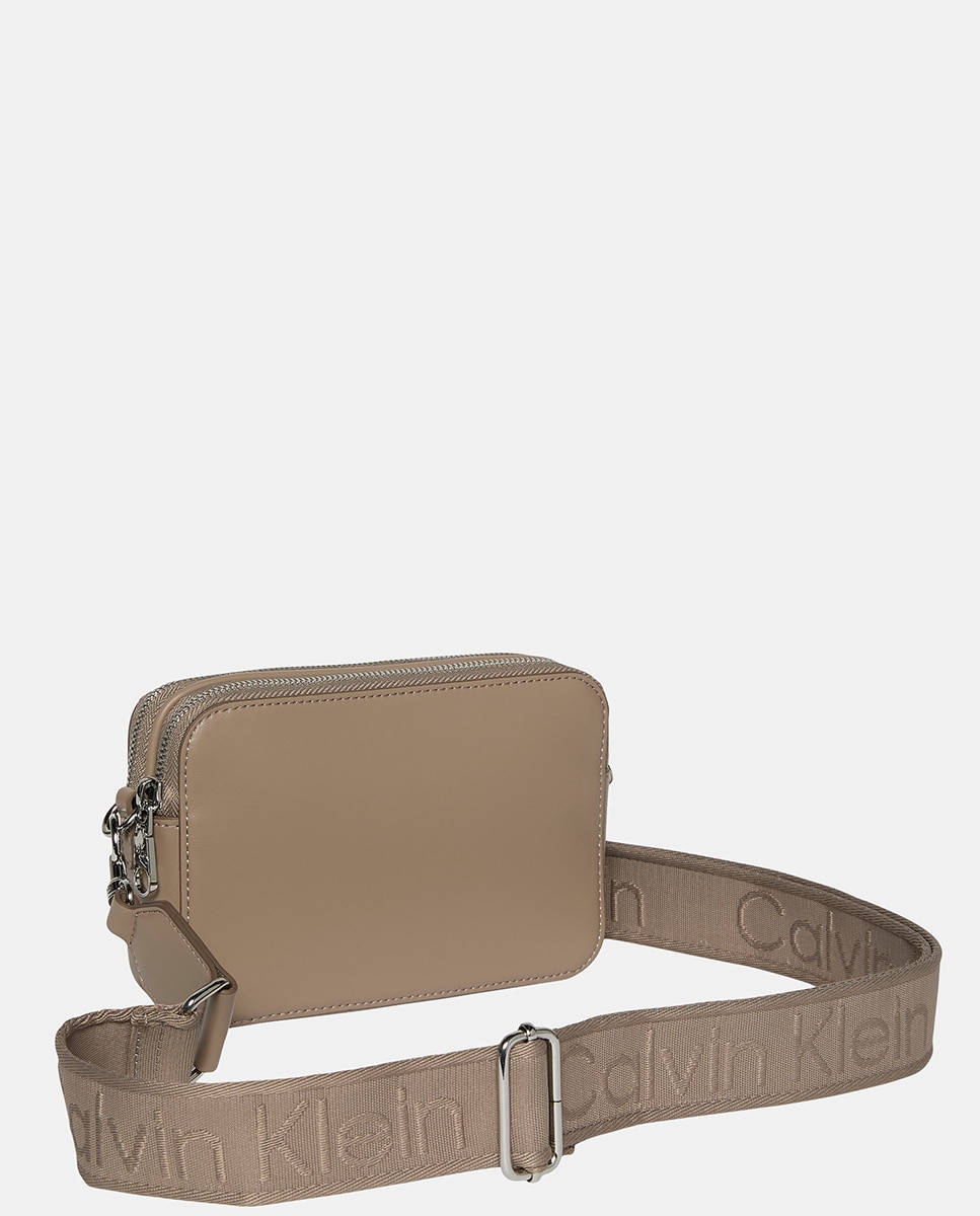 Mala a Tiracolo com Alça Dupla Bege-3