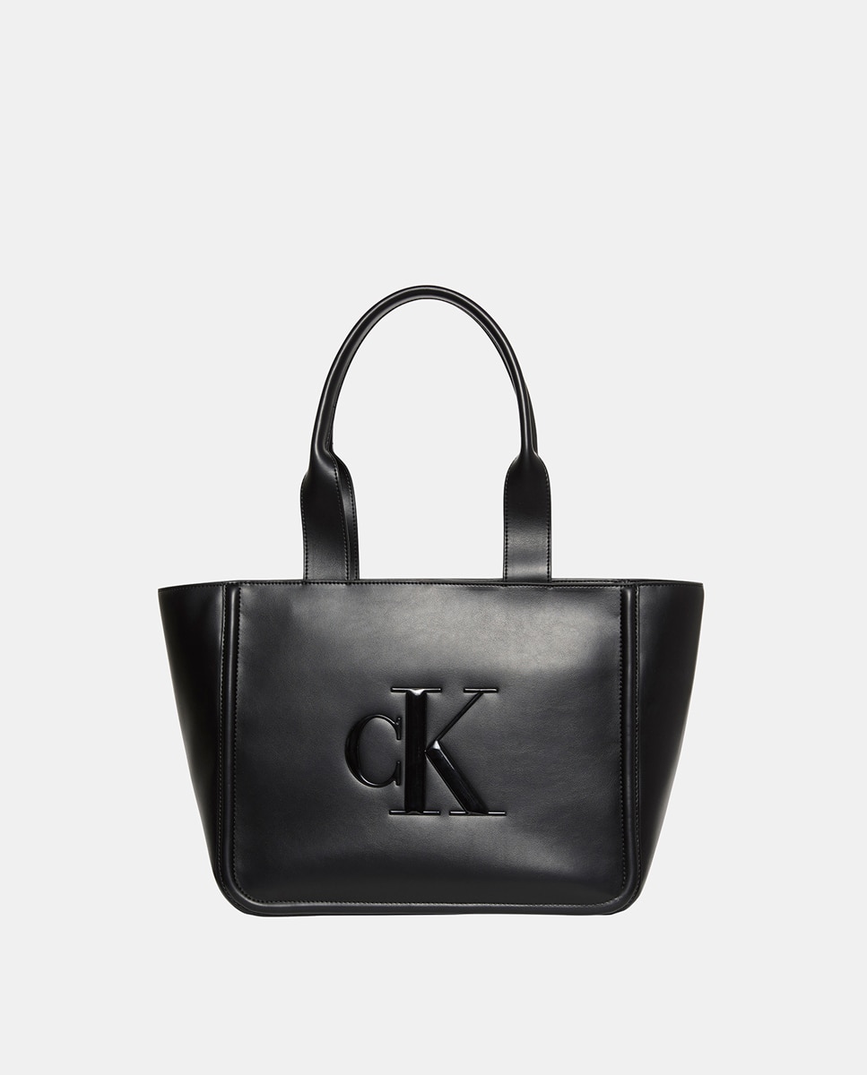 Mala Tipo Tote com Logótipo CK Preto-1