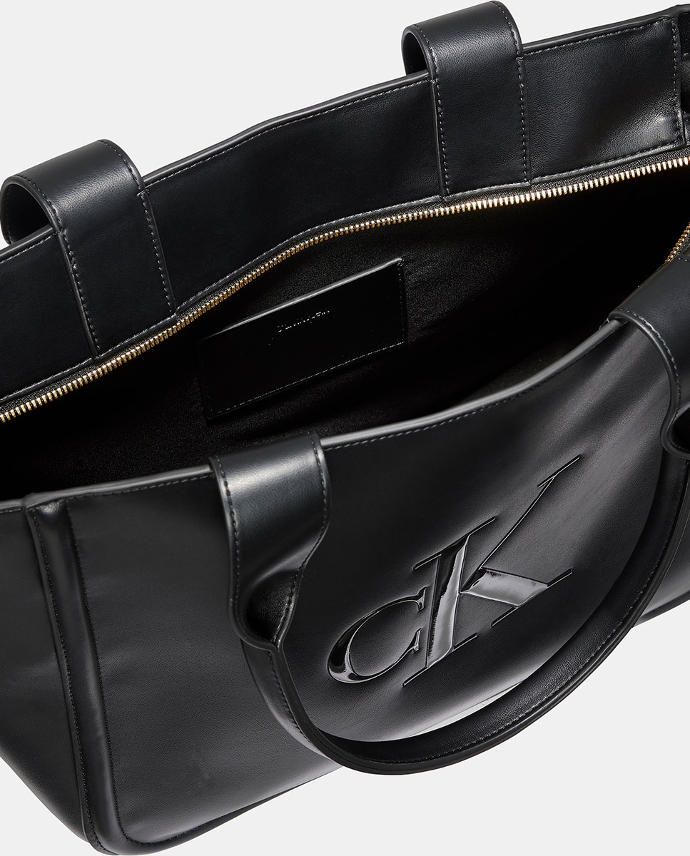 Mala Tipo Tote com Logótipo CK Preto-2