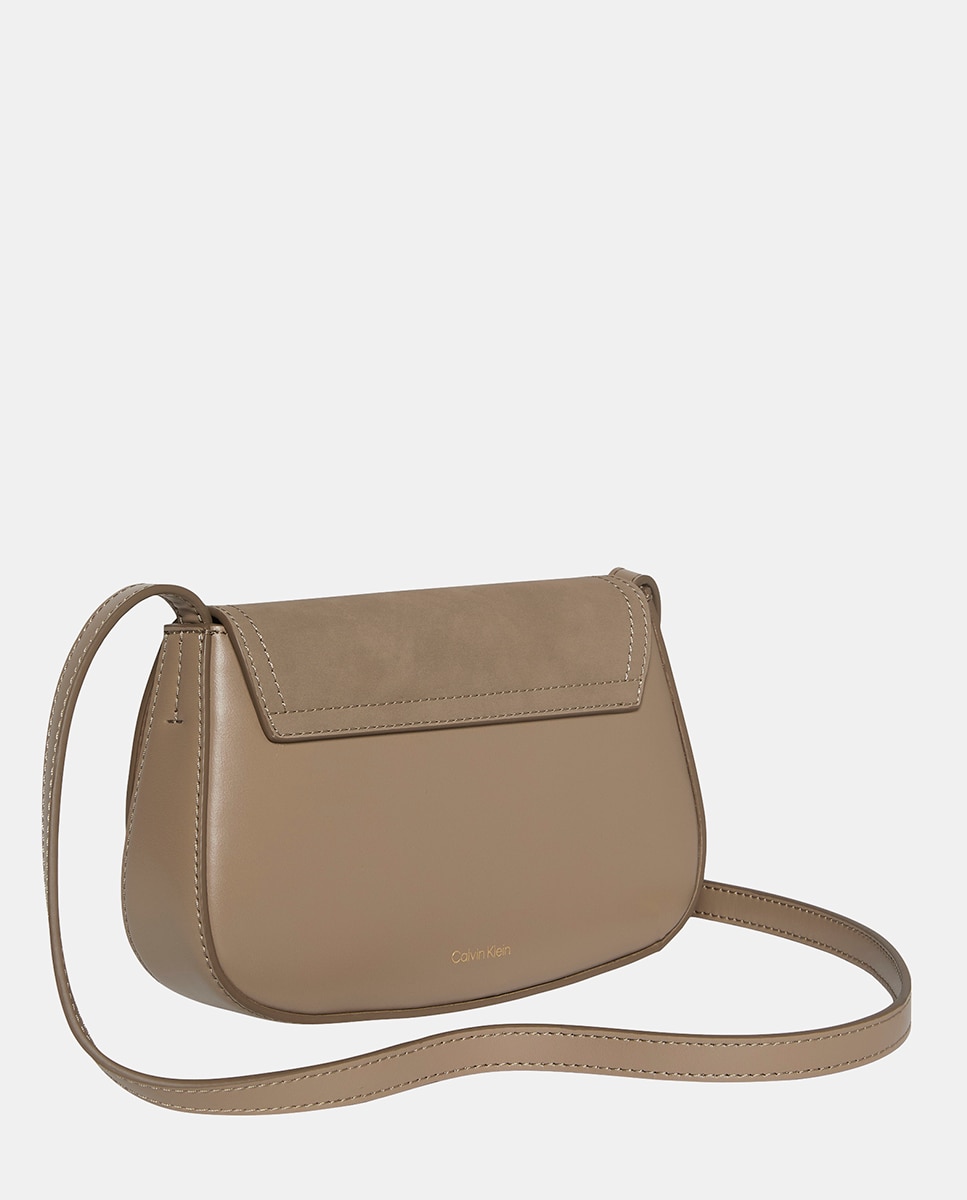 Mala Casual CK com Aba de Croute Bege-2