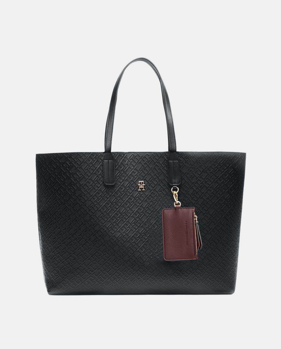 Mala Tipo Tote com Estampado de Monograma - Azul-Marinho Azul-marinho-1