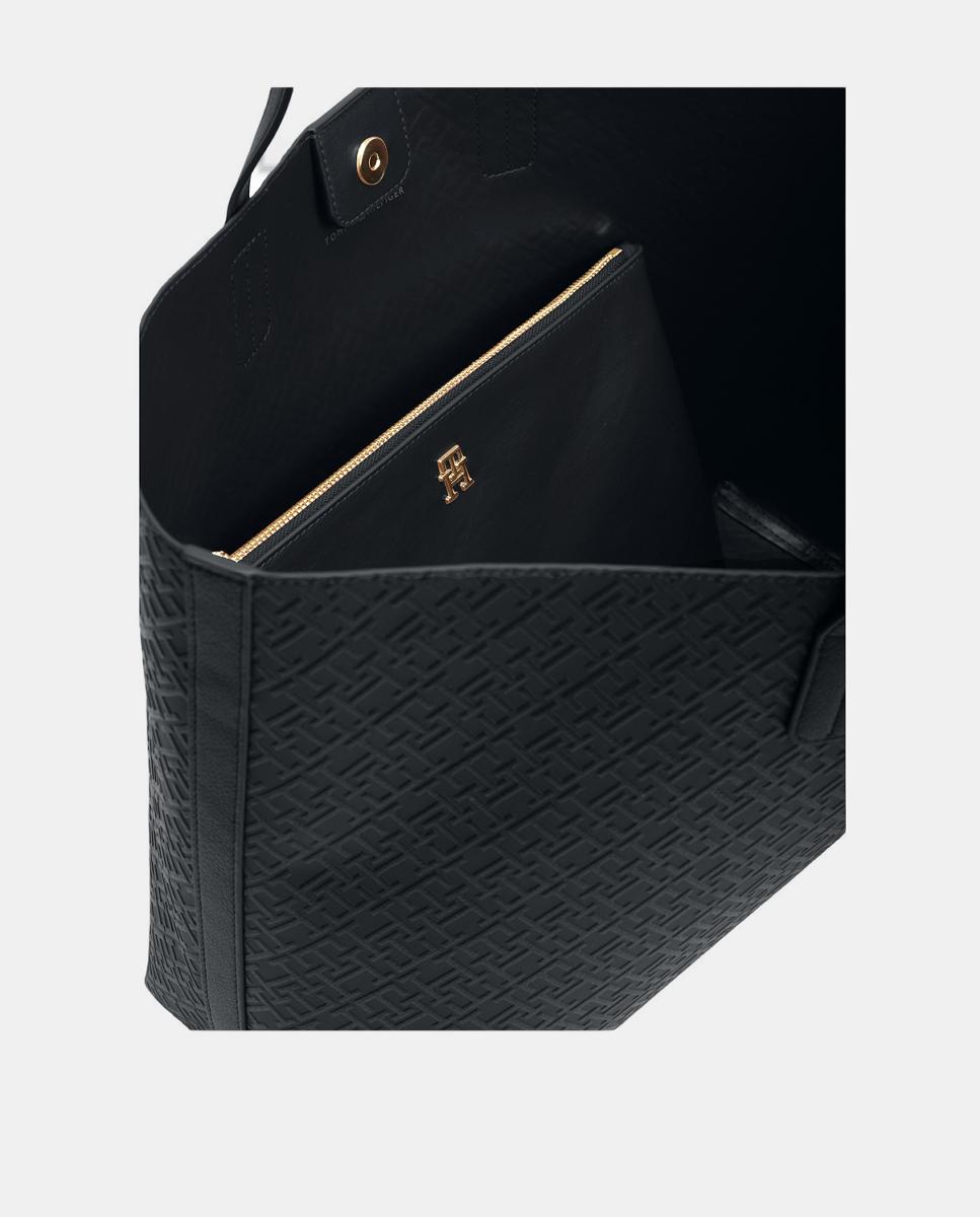Mala Tipo Tote com Estampado de Monograma - Azul-Marinho Azul-marinho-2