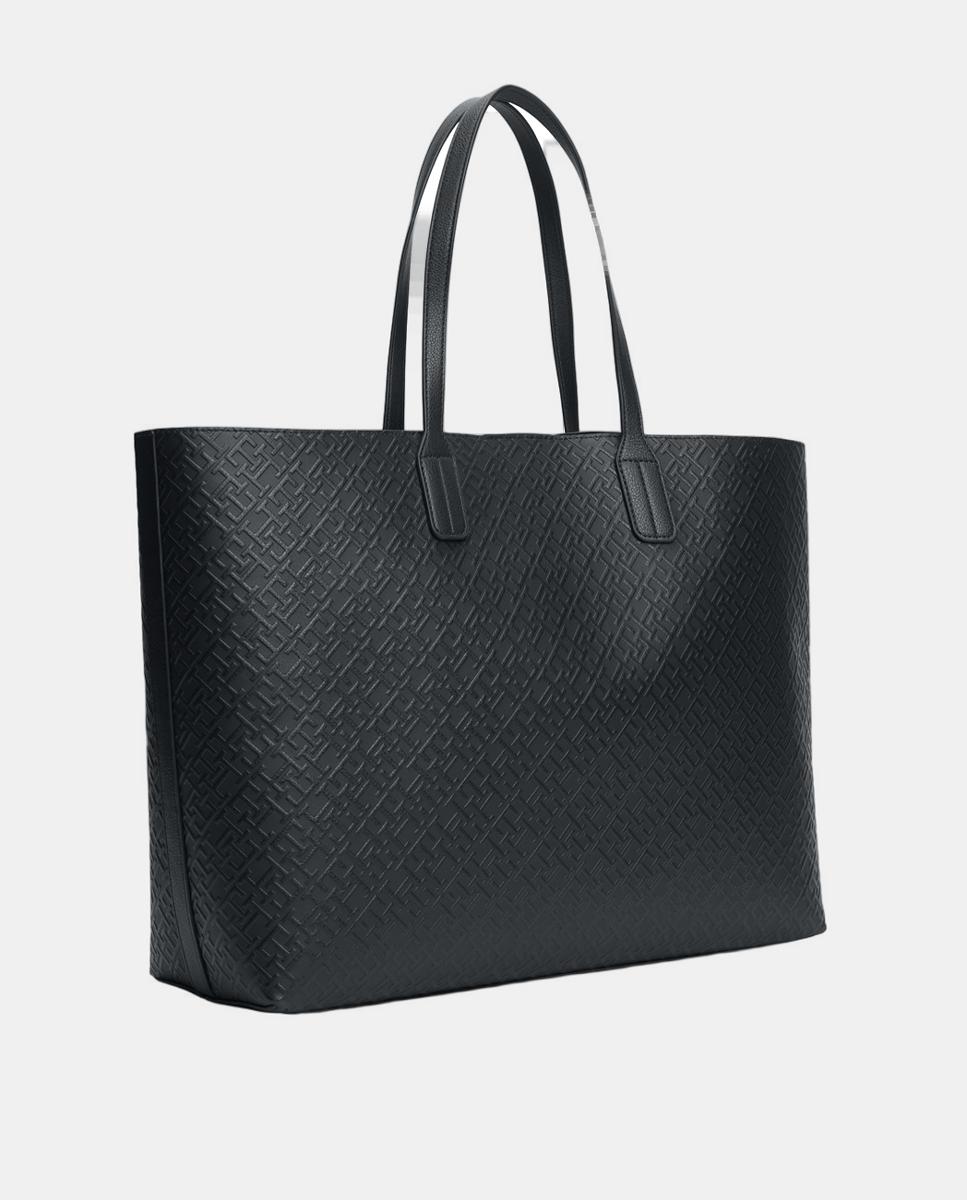Mala Tipo Tote com Estampado de Monograma - Azul-Marinho Azul-marinho-3