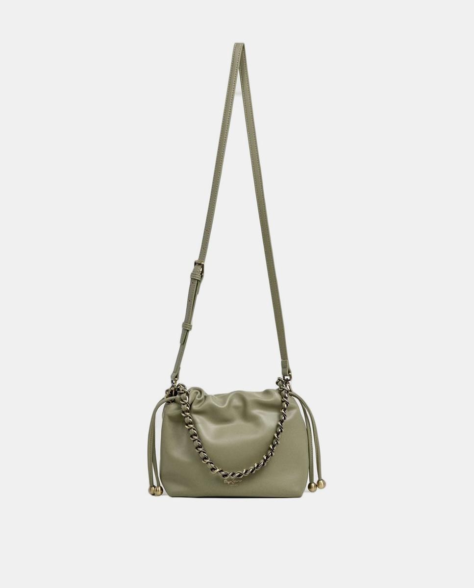 Mala Hobo Georgia com Corrente Metálica Curta Verde-claro-2
