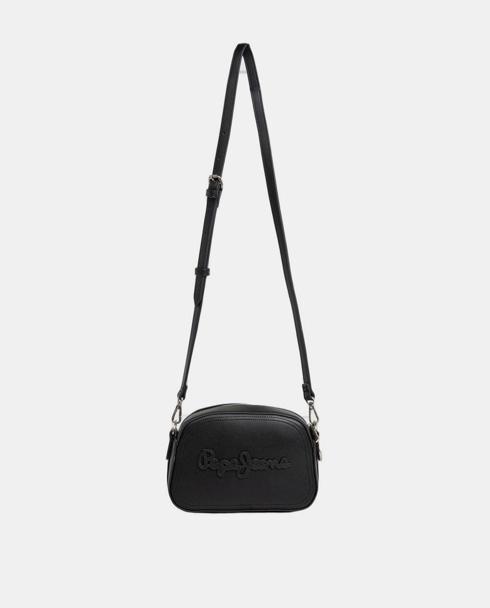 Mala Danara Bass com Fecho de Correr, Correia Ajustável, Bolso Interior e Logótipos à Frente e Atrás Preto-2