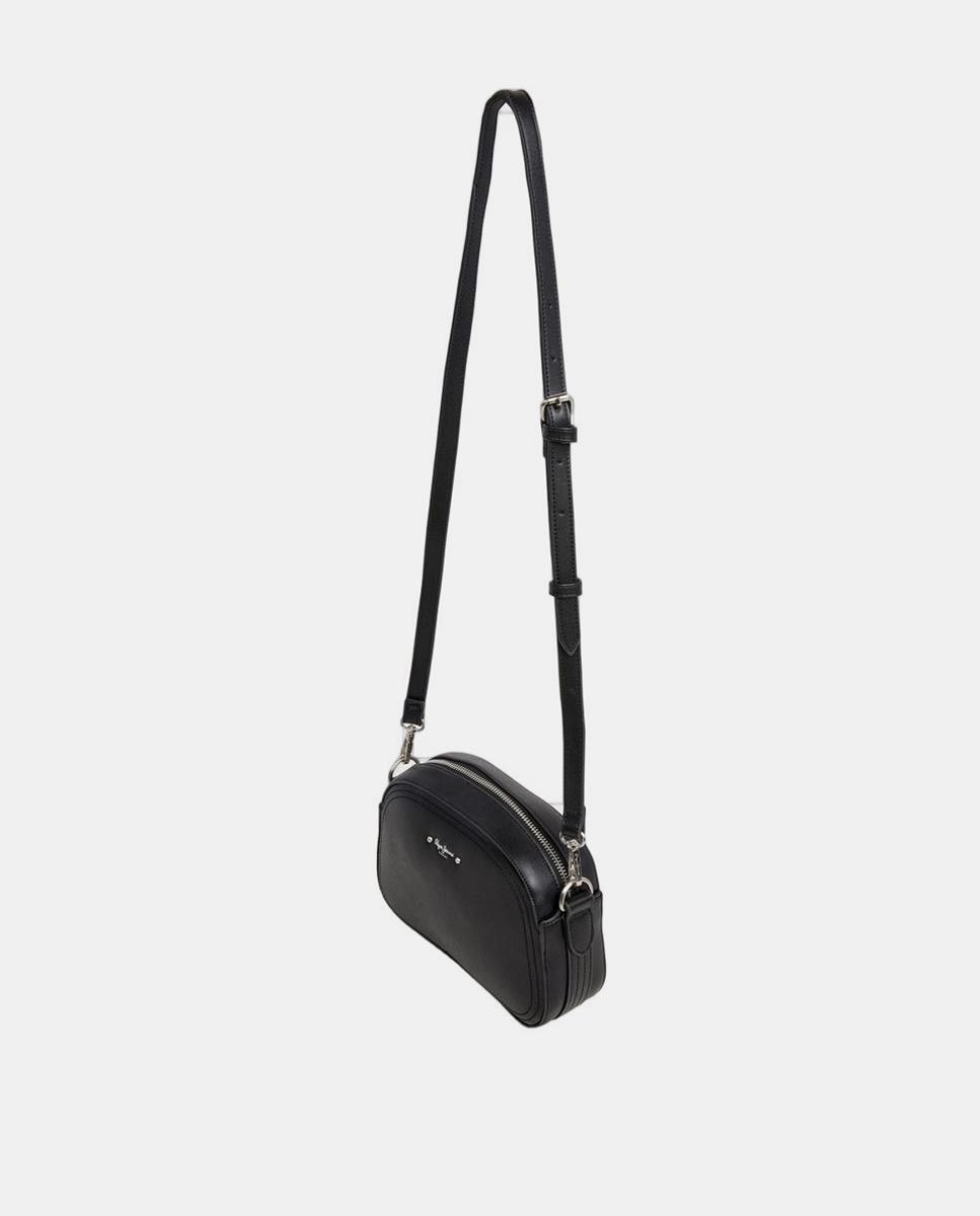 Mala Danara Bass com Fecho de Correr, Correia Ajustável, Bolso Interior e Logótipos à Frente e Atrás Preto-3