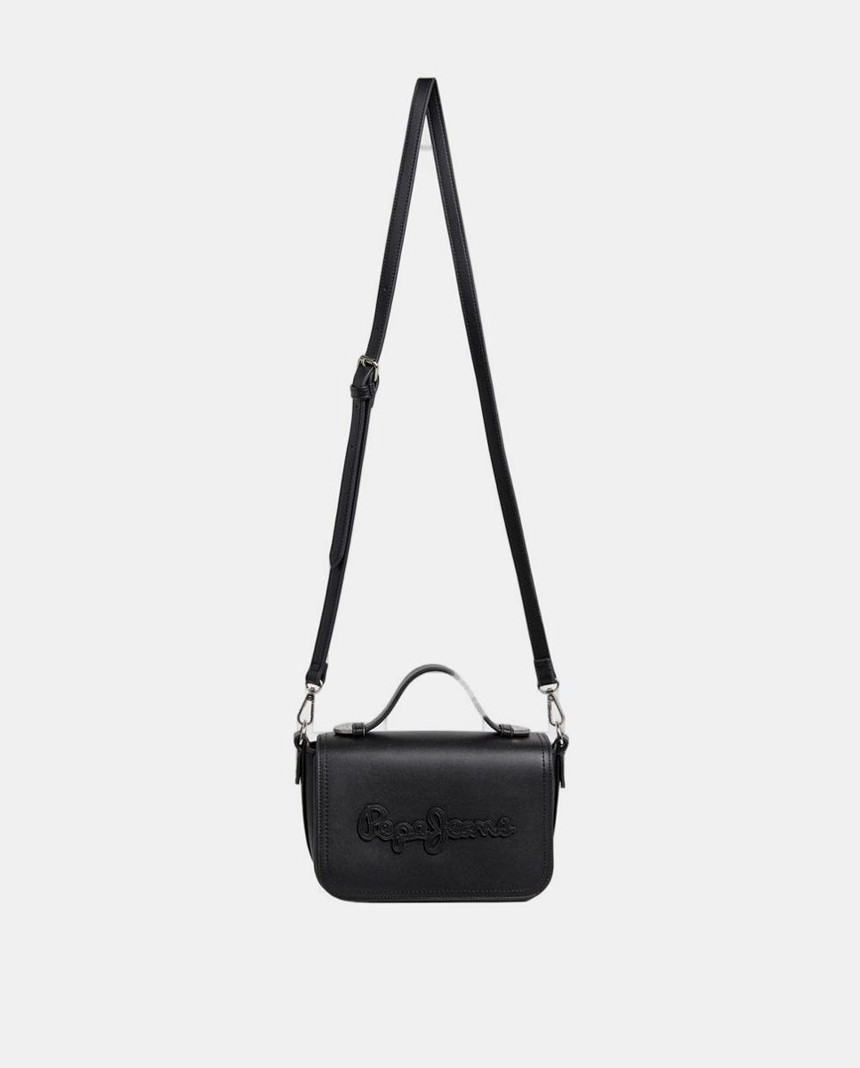 Mala Saddle Nina Bass com Dois Compartimentos, Fecho Magnético, Alças e Correias Ajustáveis e Logótipos à Frente e Atrás Preto-2