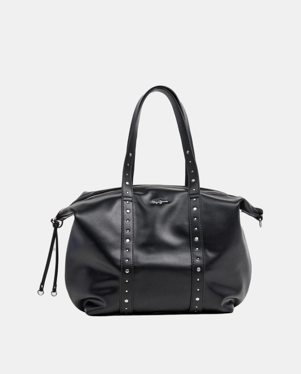 Imagem 0 de Mala Shopper Chelya Spring com Fecho de Correr, Alça Dupla com Rebites Metálicos e Logótipo à Frente