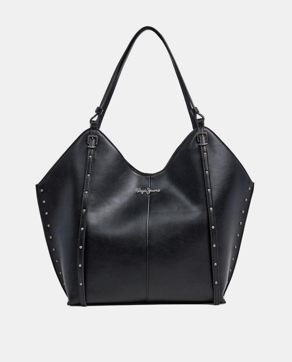 Imagem 0 de Mala Tipo Tote Teleri 'Carry All' com Fecho Magnético, Alça Dupla, Rebites Decorativos e Logótipo à Frente