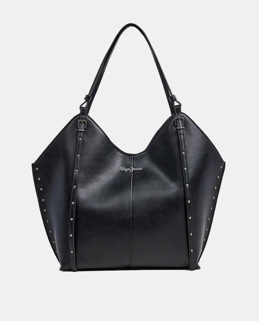 Imagem 0 de Mala Tipo Tote Teleri 'Carry All' com Fecho Magnético, Alça Dupla, Rebites Decorativos e Logótipo à Frente