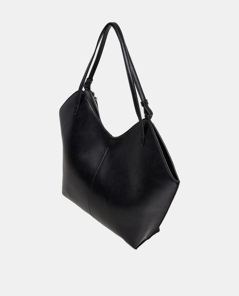 Mala Tipo Tote Teleri 'Carry All' com Fecho Magnético, Alça Dupla, Rebites Decorativos e Logótipo à Frente Preto-2