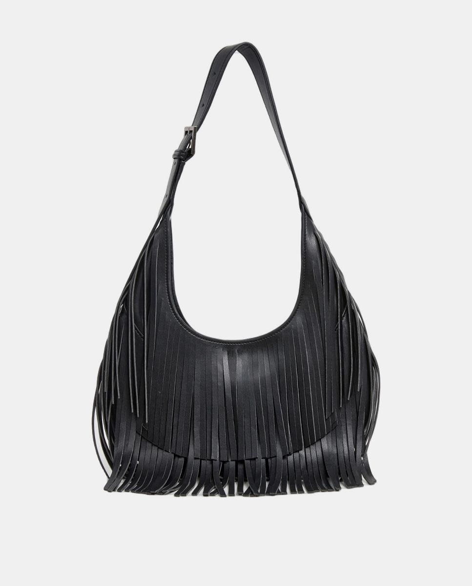 Imagem 0 de Mala Meia-Lua Theodora com Fecho Magnético, Franjas e Alça Curta Ajustável