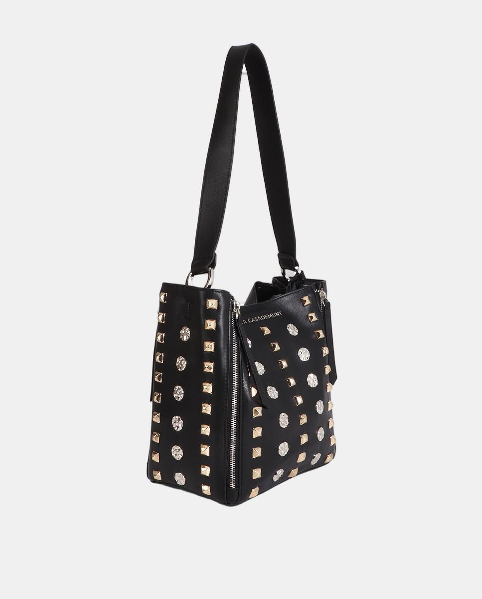 Mala de Ombro com Tachas Preto-3