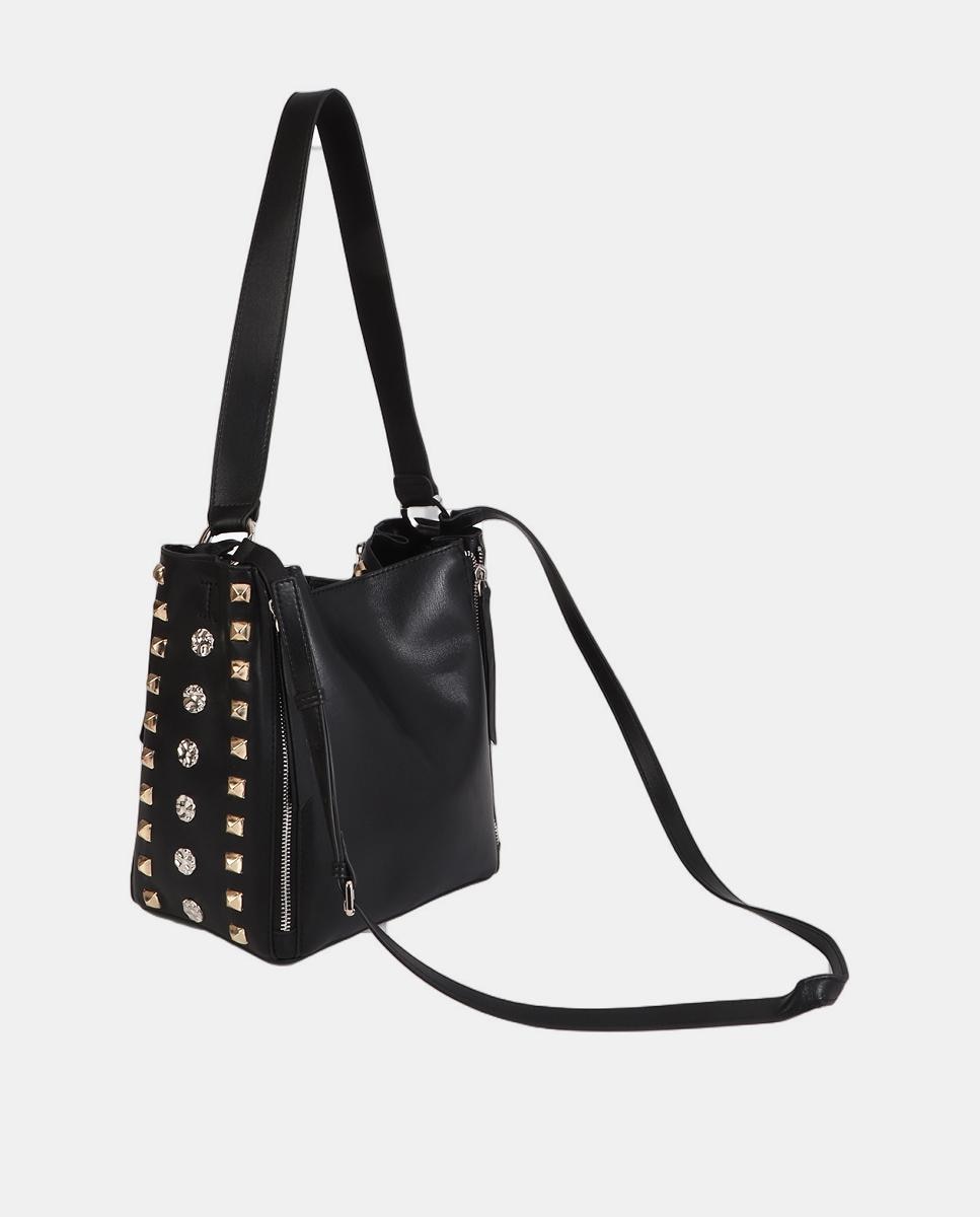 Mala de Ombro com Tachas Preto-5