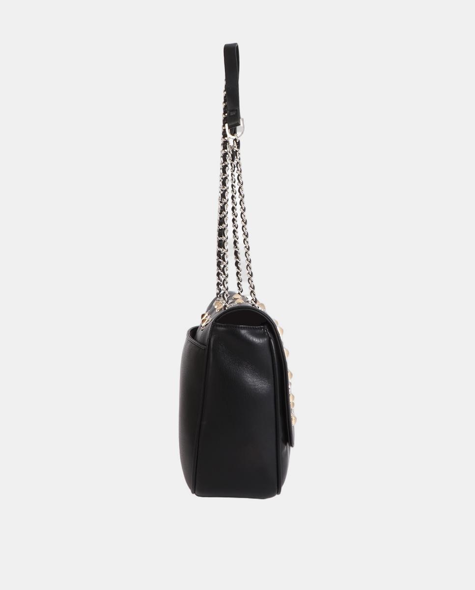 Mala a Tiracolo com Aba com Tachas Preto-4