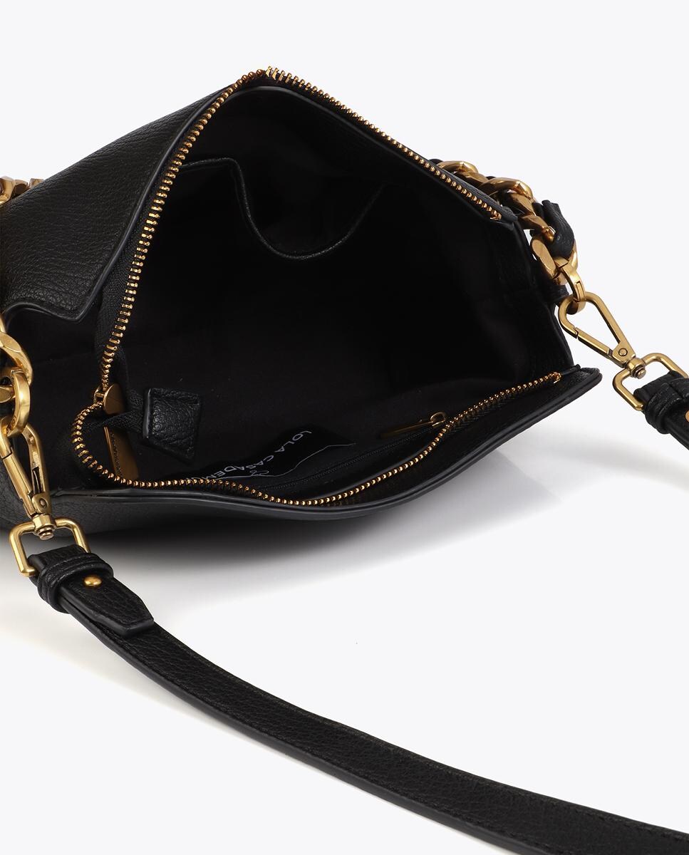 Mala a Tiracolo LC com Animal Print Preto-5