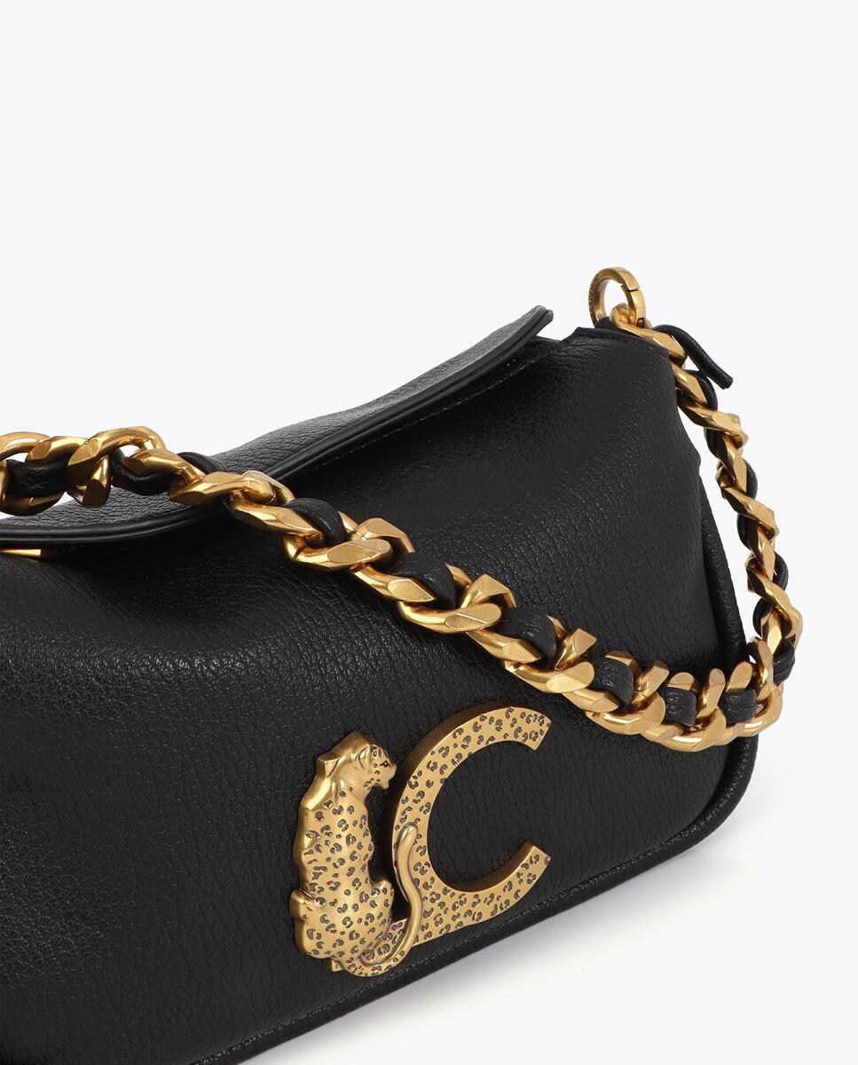 Mala a Tiracolo LC com Animal Print Preto-6