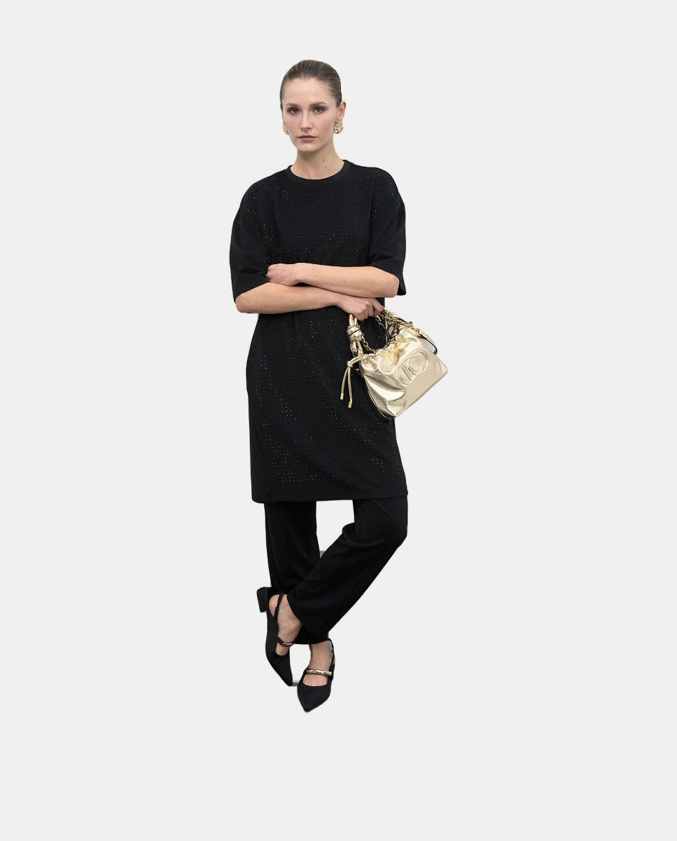 Mala Arredondada Metalizada Ouro-5