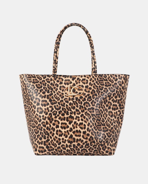 Imagem 0 de Mala Shopper Básica com Animal Print de Leopardo