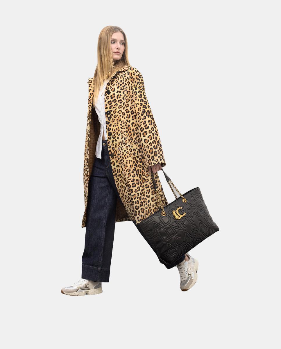 Mala Shopper com Pesponto e Logótipo Preto-4