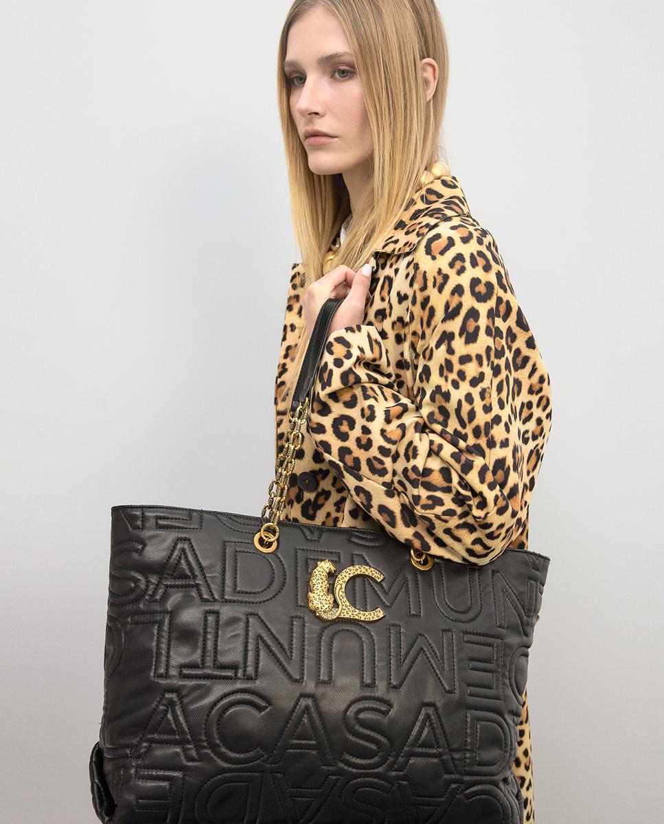 Mala Shopper com Pesponto e Logótipo Preto-6