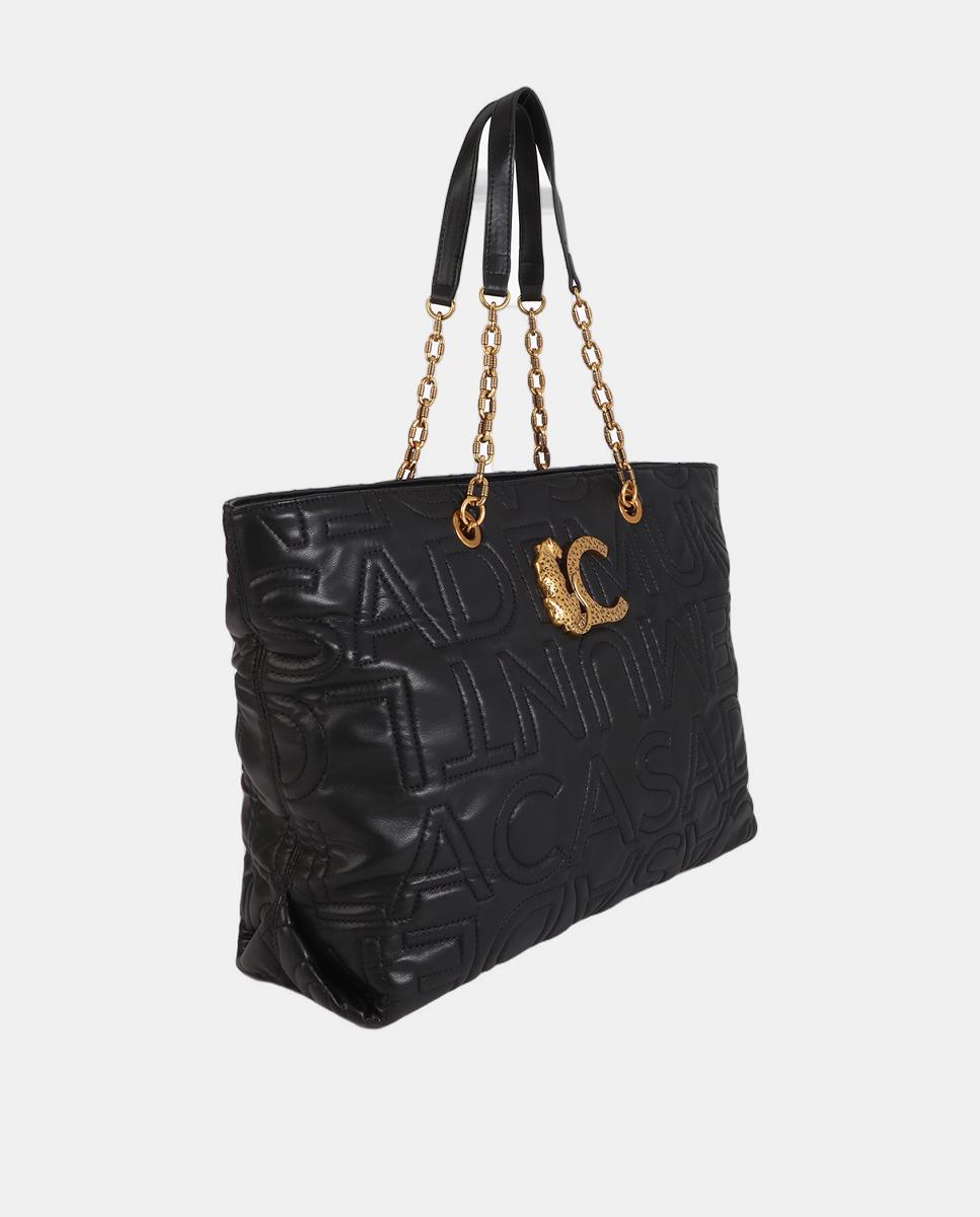 Mala Shopper com Pesponto e Logótipo Preto-7
