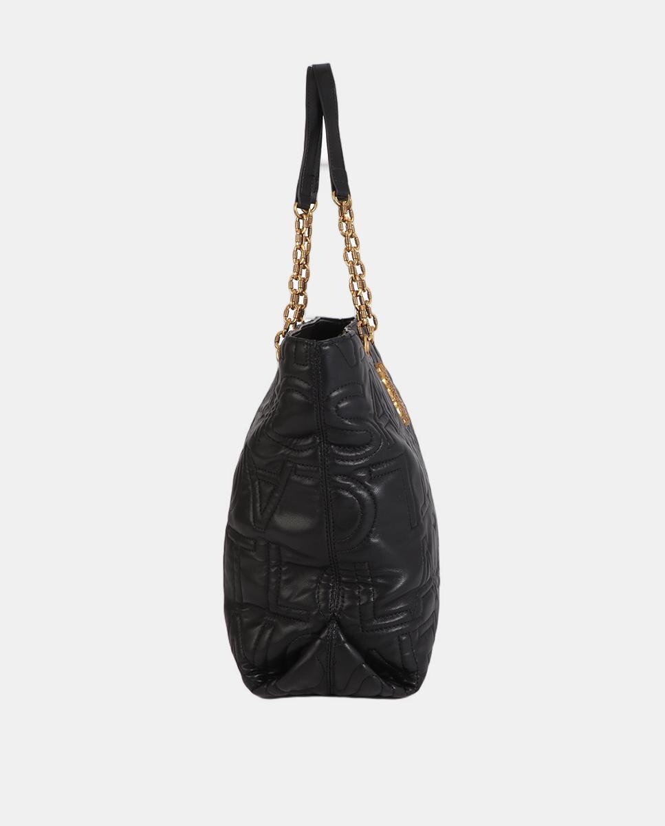 Mala Shopper com Pesponto e Logótipo Preto-8